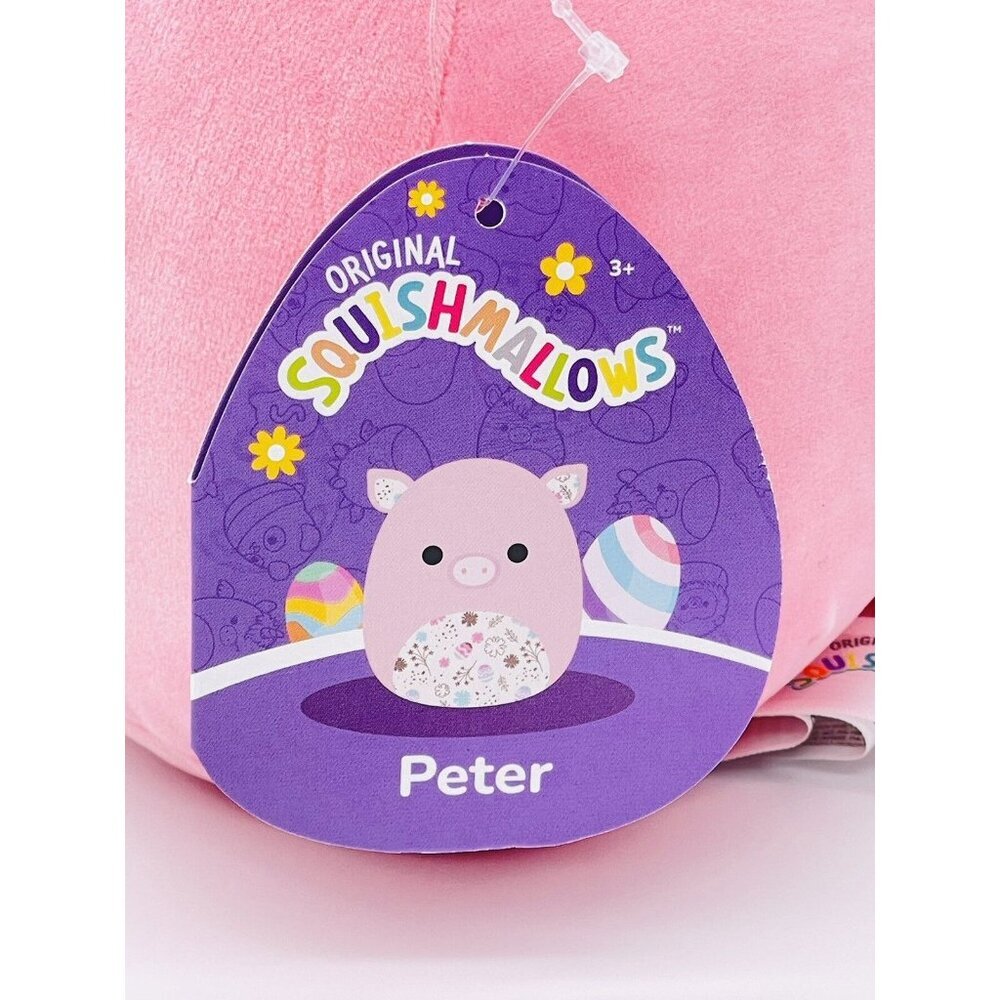 NWT Squishmallows Peter the Pig 8" Plush Stuffed Animal Easter Egg Floral Belly - Picture 7 of 7